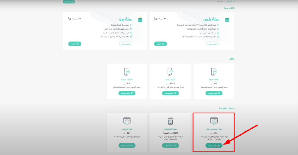 حجز دومين سلة للمتاجر الإلكترونية