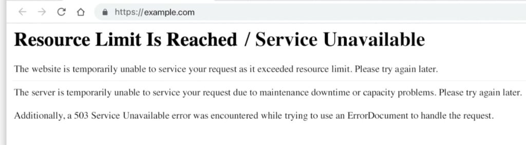 خطأ 508 Resource Limit Is Reached (error)